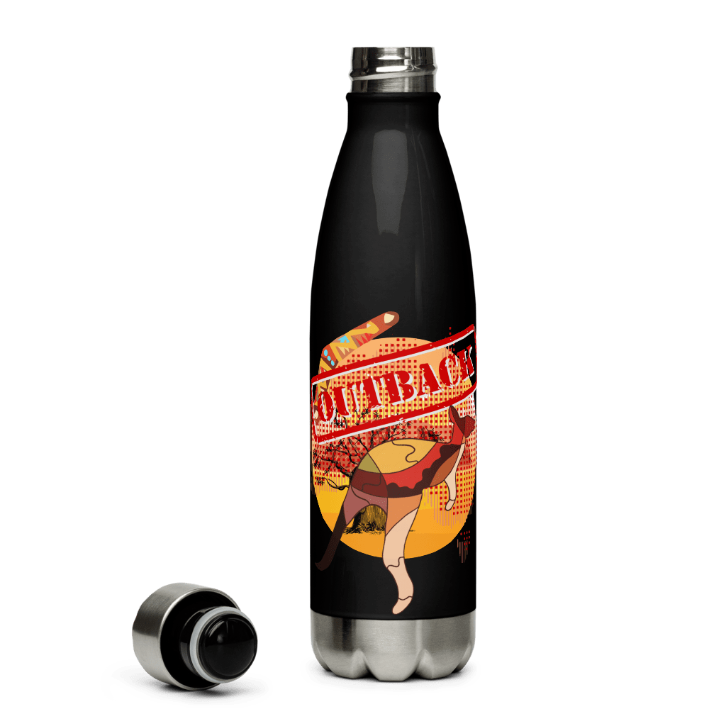 Trinkflasche aus Edelstahl Design: Outback Verschluss offen